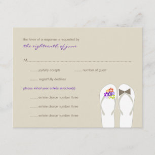 Tarjeta RSVP de matrimonio de Mr & Mrs Purple Flip