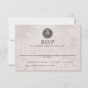 Tarjeta RSVP de matrimonio de pasaporte de Puerta