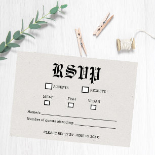 Tarjeta RSVP de matrimonio de periódico nostálgico