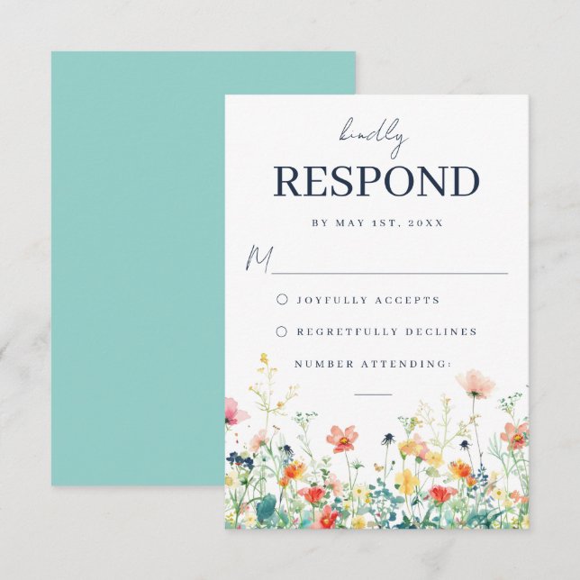 Tarjeta RSVP de matrimonio de pradera sensacional (Anverso / Reverso)