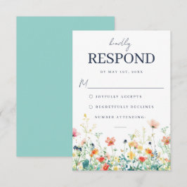 Tarjeta RSVP de matrimonio de pradera sensacional