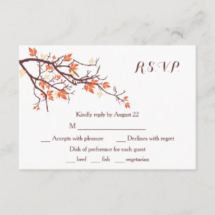 Tarjeta RSVP de matrimonio de rama de árbol de oto