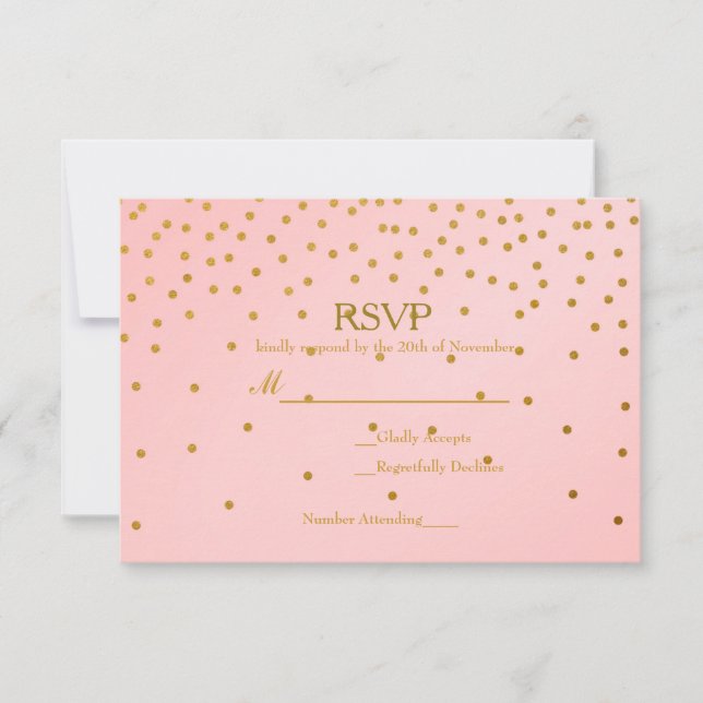 Tarjeta RSVP de matrimonio de Relieve metalizado d (Anverso)