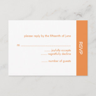 Tarjeta RSVP de matrimonio en color negrita - Nara