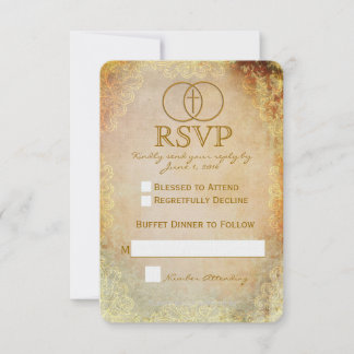 Tarjeta RSVP de matrimonio entre religiones circun