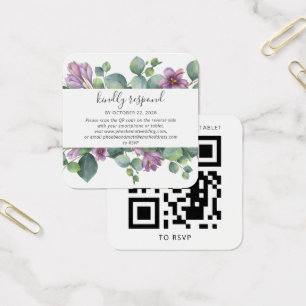 Tarjeta RSVP de matrimonio Eucalyptus Greenery QR 
