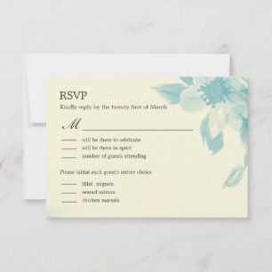 Tarjeta RSVP de matrimonio floral acuarela