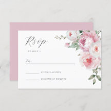 Tarjeta RSVP de matrimonio floral botánico Rubor y
