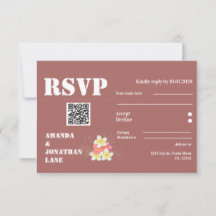 Tarjeta RSVP de matrimonio floral de matrimonio de
