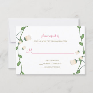Tarjeta RSVP de matrimonio floral de Peony
