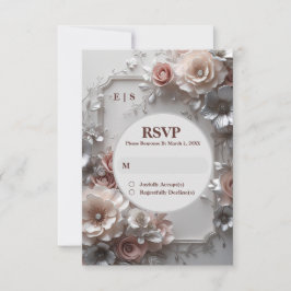 Tarjeta RSVP de matrimonio floral rustico elegante