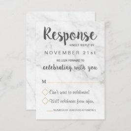 Tarjeta RSVP de matrimonio geométrico elegante de 