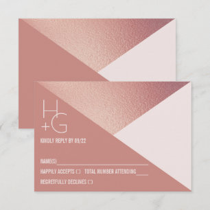 Tarjeta RSVP de matrimonio geométrico Minimalista