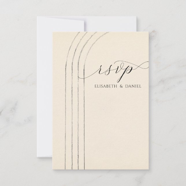 Tarjeta RSVP de matrimonio minimalista (Anverso)