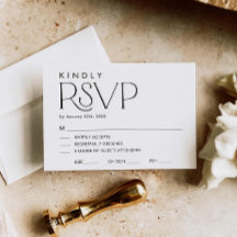 Tarjeta RSVP de matrimonio minimo elegante