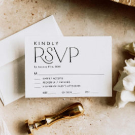 Tarjeta RSVP de matrimonio minimo elegante