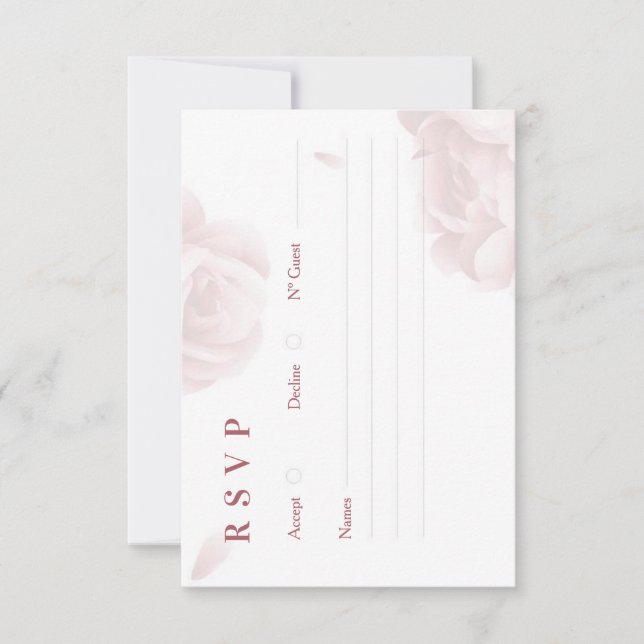 Tarjeta RSVP de matrimonio minimo elegante (Anverso)