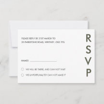 Tarjeta RSVP de matrimonio moderno mínimo de color