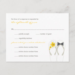 Tarjeta RSVP de matrimonio Mr & Mrs Yellow Flip Fl