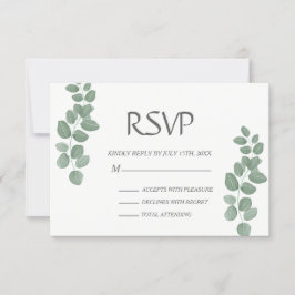 Tarjeta RSVP de matrimonio para eucalipto verde