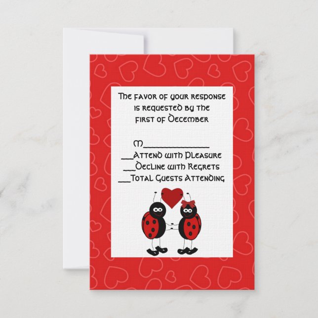 Tarjeta RSVP de matrimonio para ratones caprichoso (Anverso)