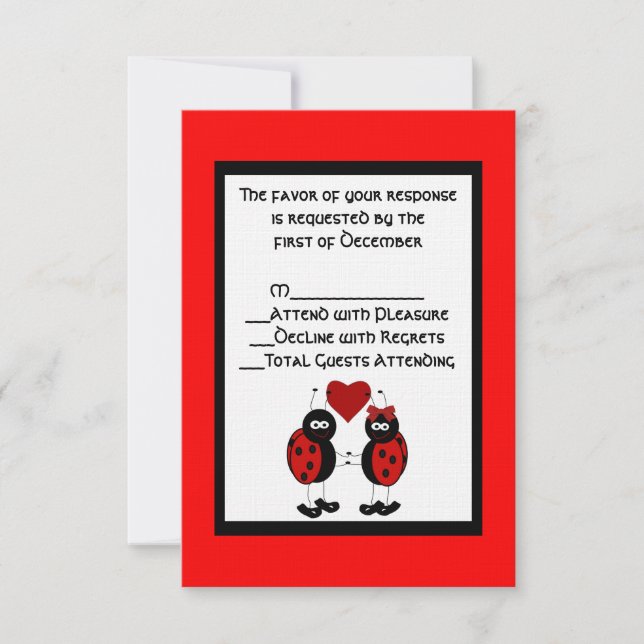 Tarjeta RSVP de matrimonio para ratones caprichoso (Anverso)