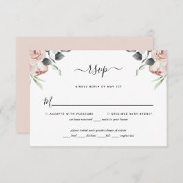 Tarjeta RSVP de matrimonio para Rosas florales ros