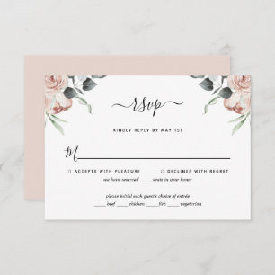 Tarjeta RSVP de matrimonio para Rosas florales ros