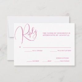 Tarjeta RSVP de matrimonio Peony Elegance
