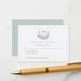 Tarjeta RSVP de matrimonio romántico de pareja de 