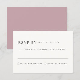 Tarjeta RSVP de matrimonio rosa ROGUE Dusty Rubor