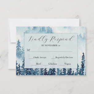 Tarjeta RSVP de matrimonio ruso a medianoche