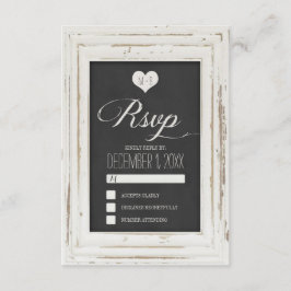 Tarjeta RSVP de matrimonio Rústico blanco para mar