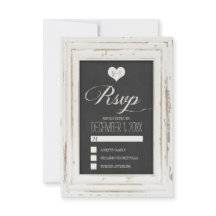 Tarjeta RSVP de matrimonio Rústico blanco para mar