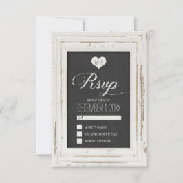 Tarjeta RSVP de matrimonio Rústico blanco para mar