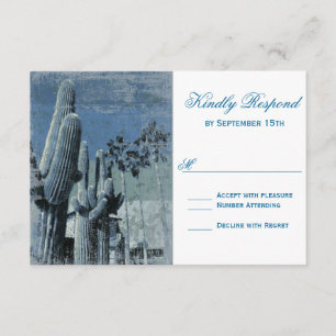 Tarjeta RSVP de matrimonio Saguaro Cactus Palm Tre