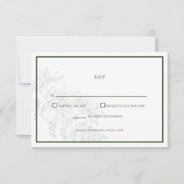 Tarjeta RSVP de matrimonio simple con flor blanca 