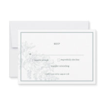 Tarjeta RSVP de matrimonio simple con flor verde s