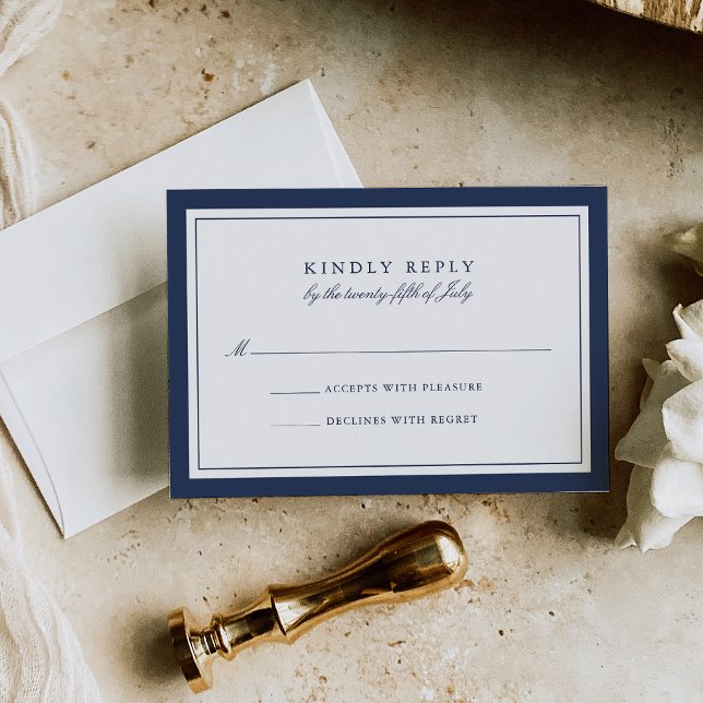 Tarjeta RSVP de matrimonio simple de borde de colo (Subido por el creador)