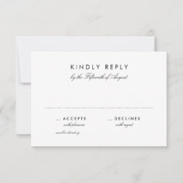 Tarjeta RSVP de matrimonio simple de Moda de 3,5" 