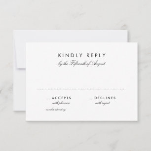 Tarjeta RSVP de matrimonio simple de Moda de 3,5" 