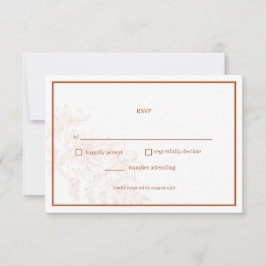 Tarjeta RSVP de matrimonio simple de Terra Cotta F