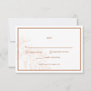 Tarjeta RSVP de matrimonio simple de Terra Cotta F