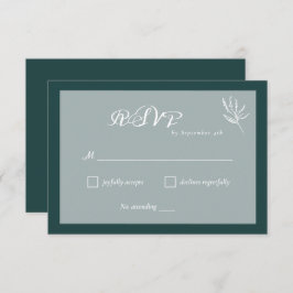 Tarjeta RSVP de matrimonio simple verde esmeralda