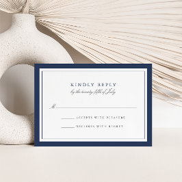 Tarjeta RSVP de matrimonio simple y blanca