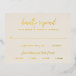 Tarjeta RSVP de matrimonio simple y elegante de Re