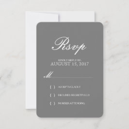 Tarjeta RSVP de matrimonio simple y elegante para