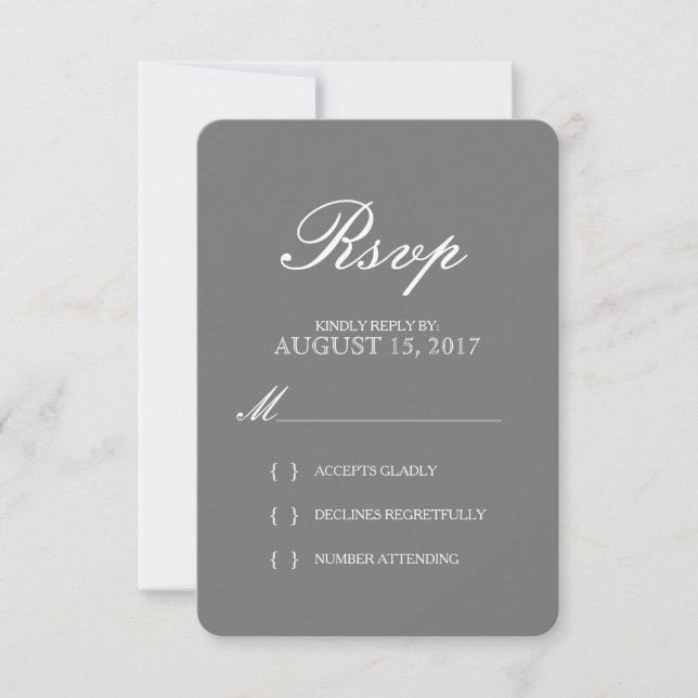Tarjeta RSVP de matrimonio simple y elegante para  (Anverso)