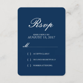 Tarjeta RSVP de matrimonio simple y elegante para