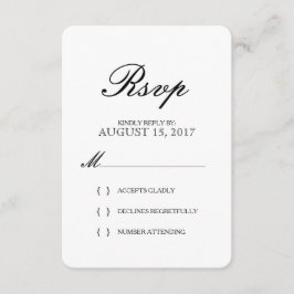 Tarjeta RSVP de matrimonio simple y elegante para